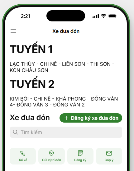Ứng dụng đăng ký xe đưa đón công nhân từ Ninh Bình đi KCN Châu Sơn & KCN Đồng Văn – TimviecNinhBinh.vn